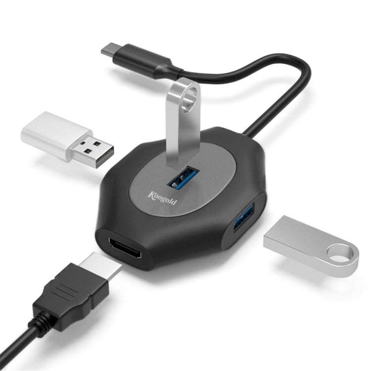 2 PCS PD Fast Charging Multi-Port USB Docking Station, Number of interfaces: T1303 Type-C to PD3....