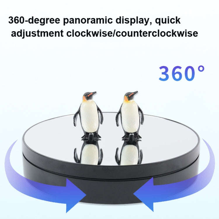 25cm Adjustable Speed Electric Rotating Display Stand Video Shooting Props Turntable(White Mirror)