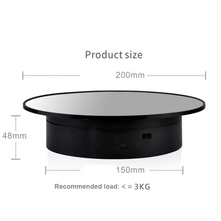 20cmTwo-Way Turntable Display Stand Video Shooting Props Turntable(White + White Velvet)