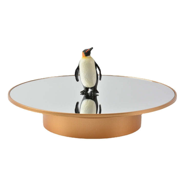 25cm USB Power Rotating Display Stand Video Shooting Props Turntable(Golden Mirror)