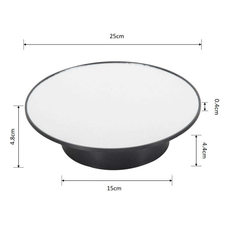25cm USB Power Rotating Display Stand Video Shooting Props Turntable(White+Black Velvet)