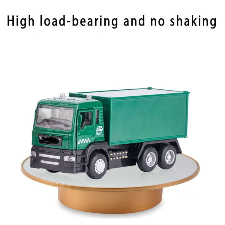 25cm USB Power Rotating Display Stand Video Shooting Props Turntable(White+Black Velvet)