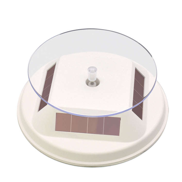 12cm Solar Rotating Display Stand Props Turntable(White)