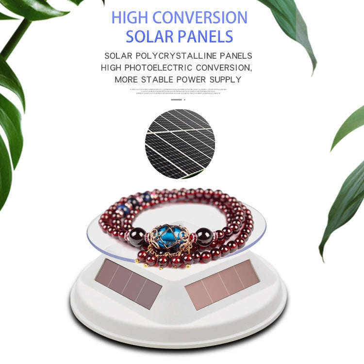 12cm Solar Rotating Display Stand Props Turntable(White)