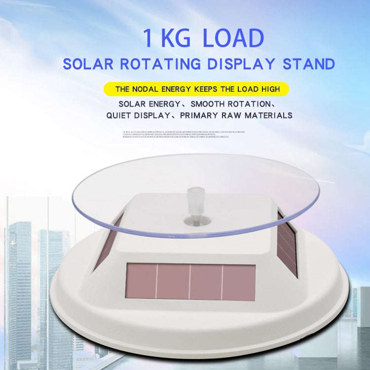 12cm Solar Rotating Display Stand Props Turntable(White)