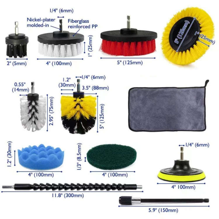 23 PCS / Set Car Tire Slits Multi-Function Cleaning Brush