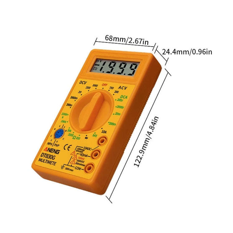 2 PCS ANENG DT830G Portable Digital Multimeter(Black)