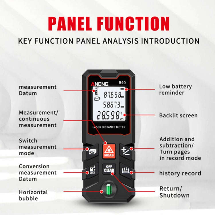 ANENG Handheld Infrared Rangefinder, Model: 80m Precision Version