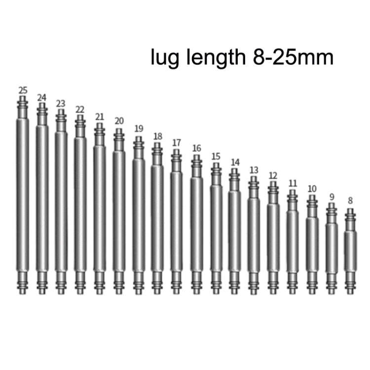 360 PCS / Set with Ear Batch 10-27mm Strap Connecting Shaft Stainless Steel Watch Spring Bar