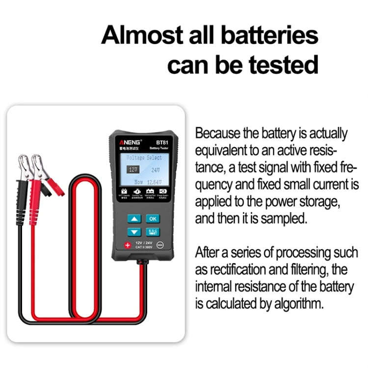 ANENG BT81 12V/24V Battery Internal Resistance Capacity Detector