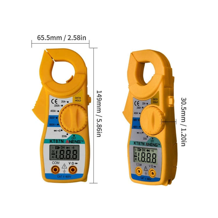ANENG KT-87N Clamp Voltage And Current Measuring Multimeter(Yellow)