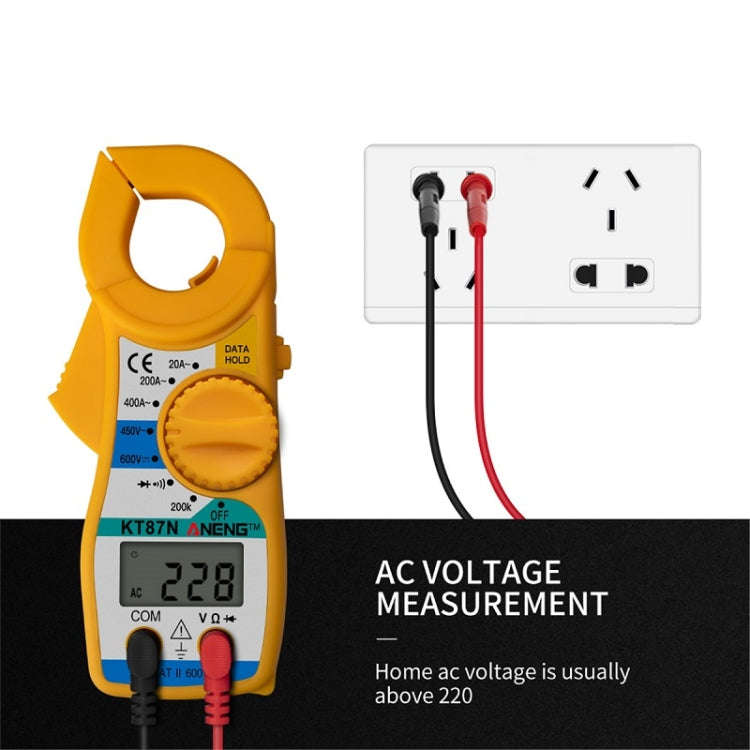 ANENG KT-87N Clamp Voltage And Current Measuring Multimeter(Yellow)