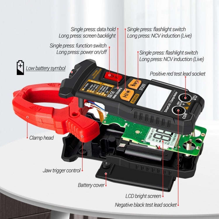 ANENG ST193 Intelligent Automatic Multifunctional AC Clamp Digital Meter
