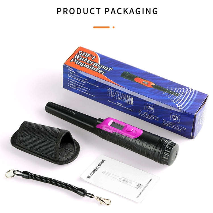 HS-11 Outdoor Handheld Treasure Hunt Small Metal Detector Positioning Rod(Black Purple)