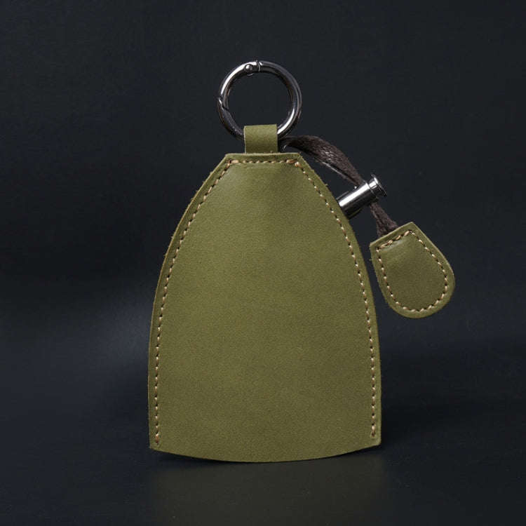 18Y-009 Vintage Handmade Leather Car Pull-Out Key Case(Oil Wax Skin Olive Green)