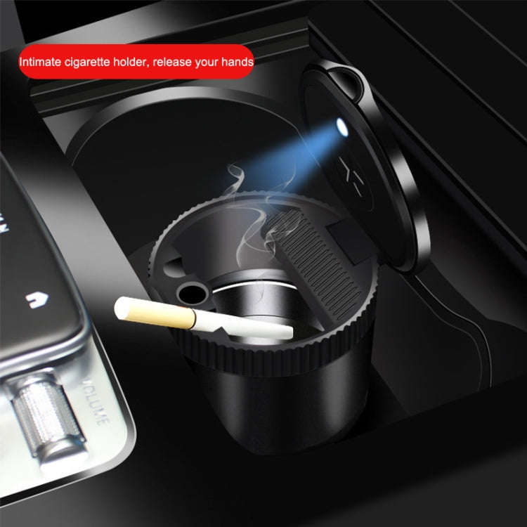 Car Ashtray With LED Ambient Light(Black)