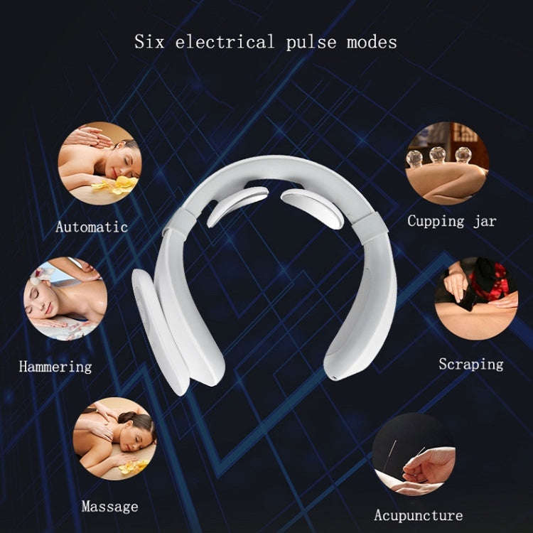 Smart Charging Neck Pulse Cervical Massager, Specification: English(White)