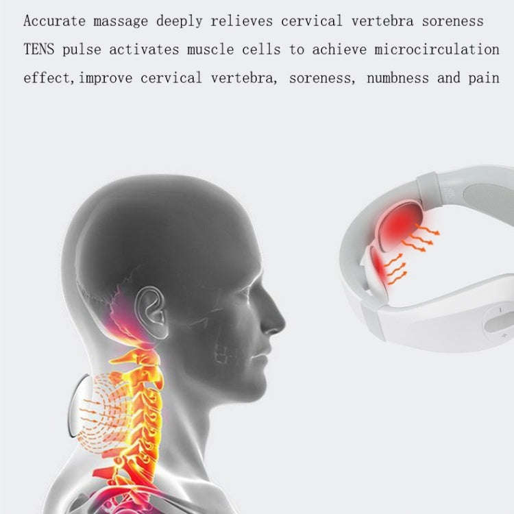 Smart Charging Neck Pulse Cervical Massager, Specification: English(White)