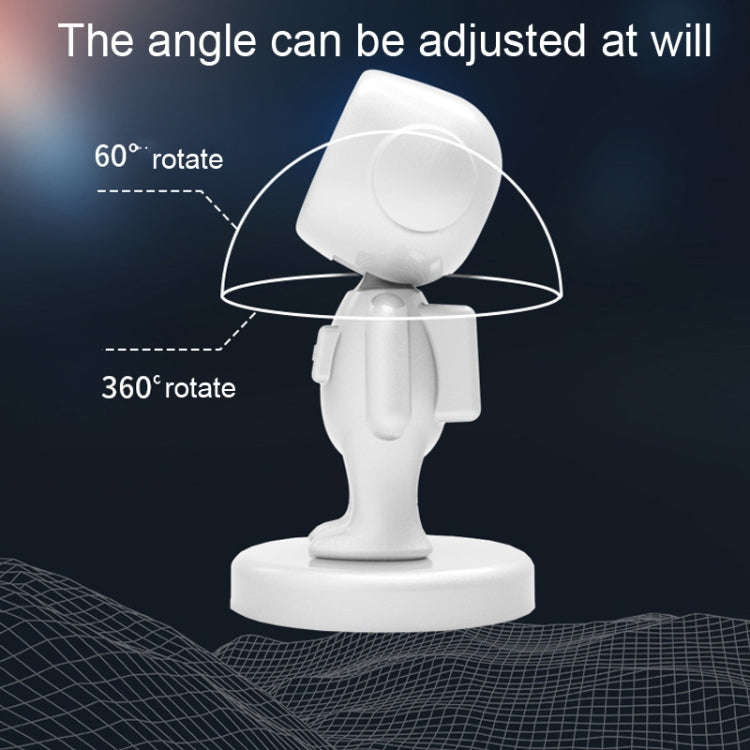 TOPFREE Astronaut Car Bracket Magnetic Adhesive Paste Navigation Car Phone Bracket(White)