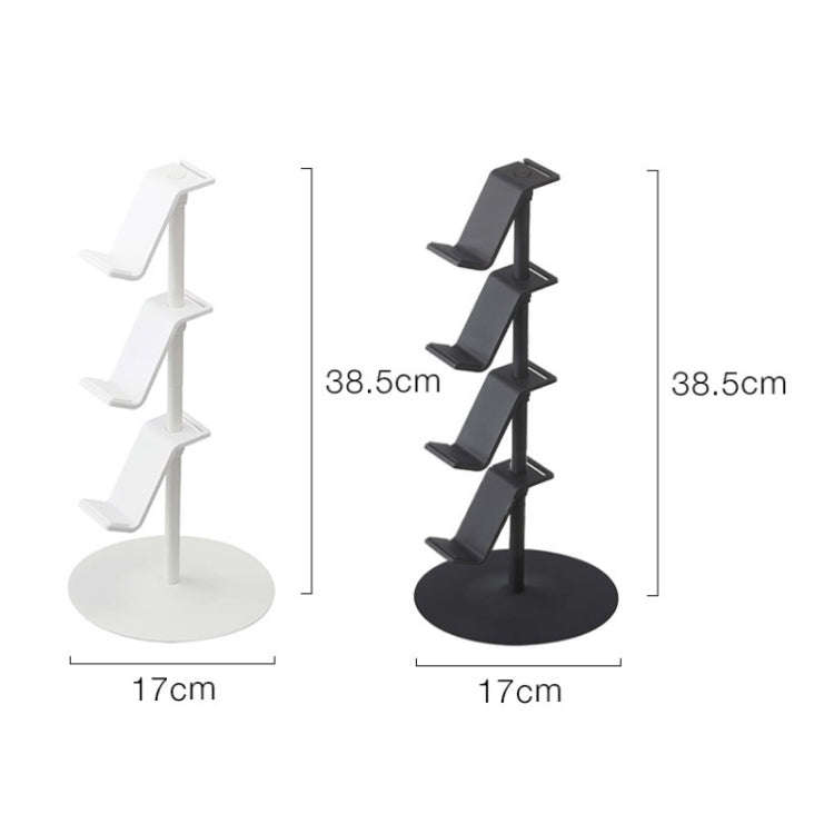 Gamepad Storage Rack Desktop Headphone Storage Rack, Color:  3 Floors White
