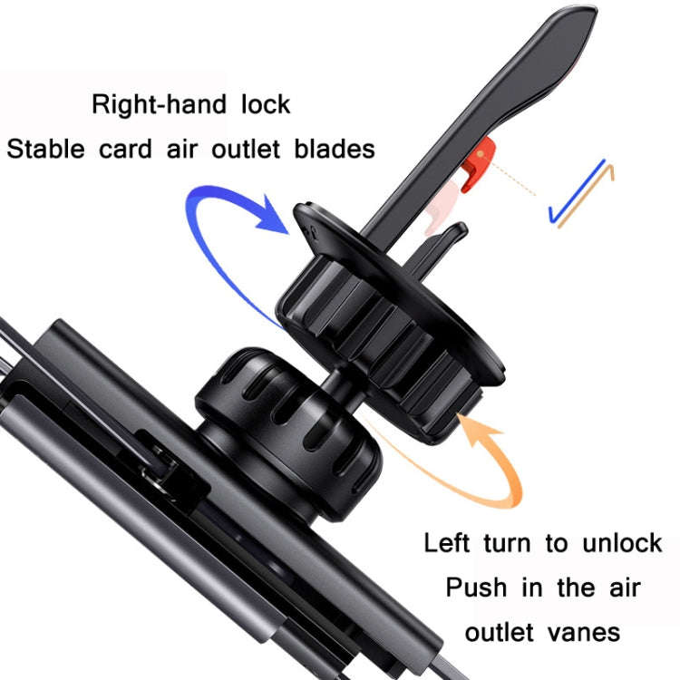 ZJ058 Car Fully Automatic Hidden Double-arm Air Outlet Gravity Bracket(Black)