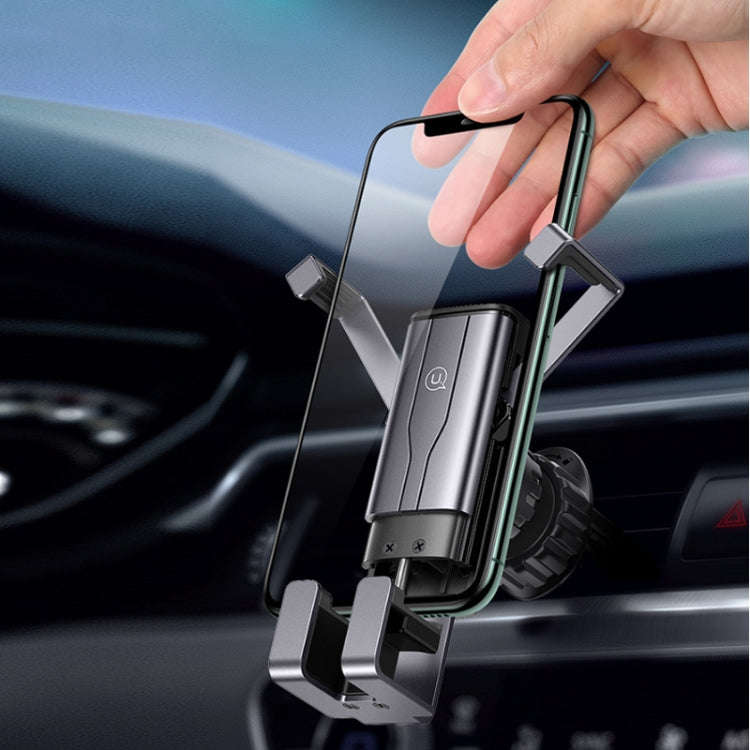 ZJ058 Car Fully Automatic Hidden Double-arm Air Outlet Gravity Bracket(Black)