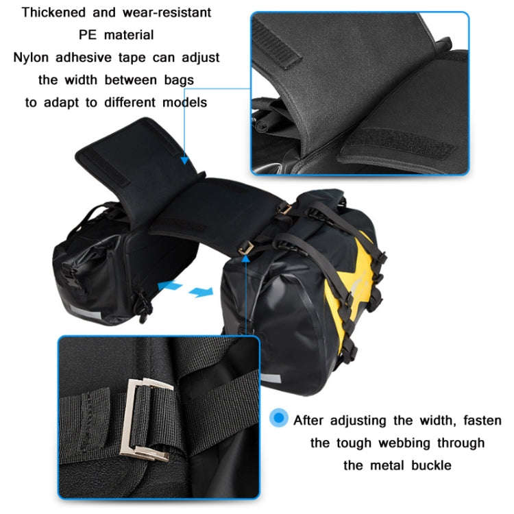 AFISHTOUR FM2021 Large Capacity Waterproof Motorcycle Rear Seat Bag, Color: Black