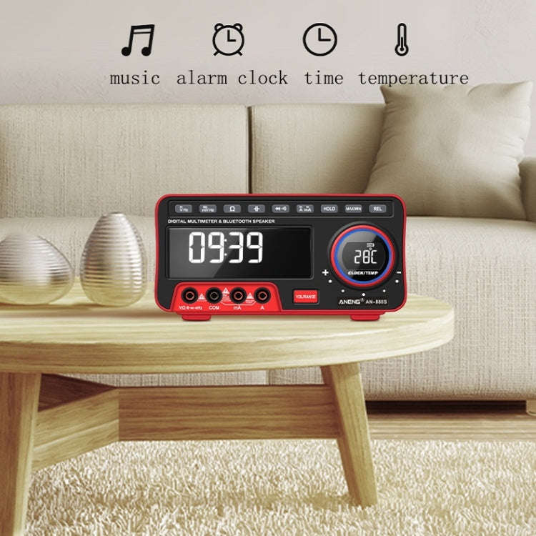 ANENG AN-888S Bluetooth Audio Display Voltage Current Multimeter, Standard No Battery(Black Red)