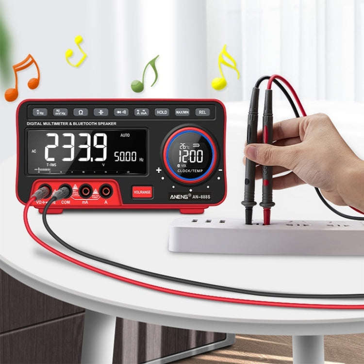 ANENG AN-888S Bluetooth Audio Display Voltage Current Multimeter, Standard No Battery(Black Red)