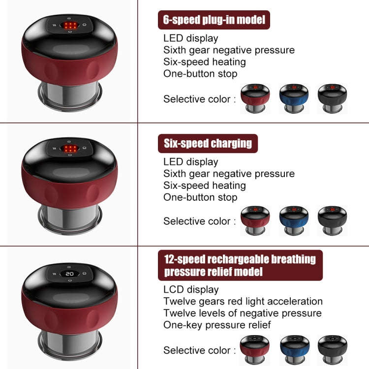 6-speed USB Plug-in Electric Cupping Massage Device(Black)
