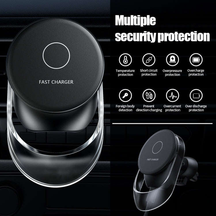F9189 15W MagSafe Magnetic Car Lighting Wireless Charger(Black)