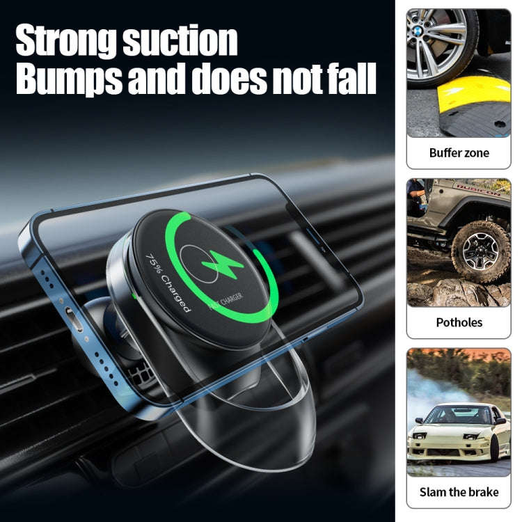 F9189 15W MagSafe Magnetic Car Lighting Wireless Charger(Black)