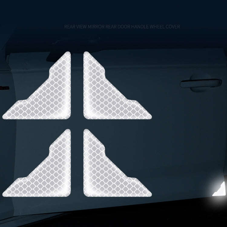 4pcs /Set Car Safety Warning Reflective Anti-Strike Stickers, Color: Epoxy White