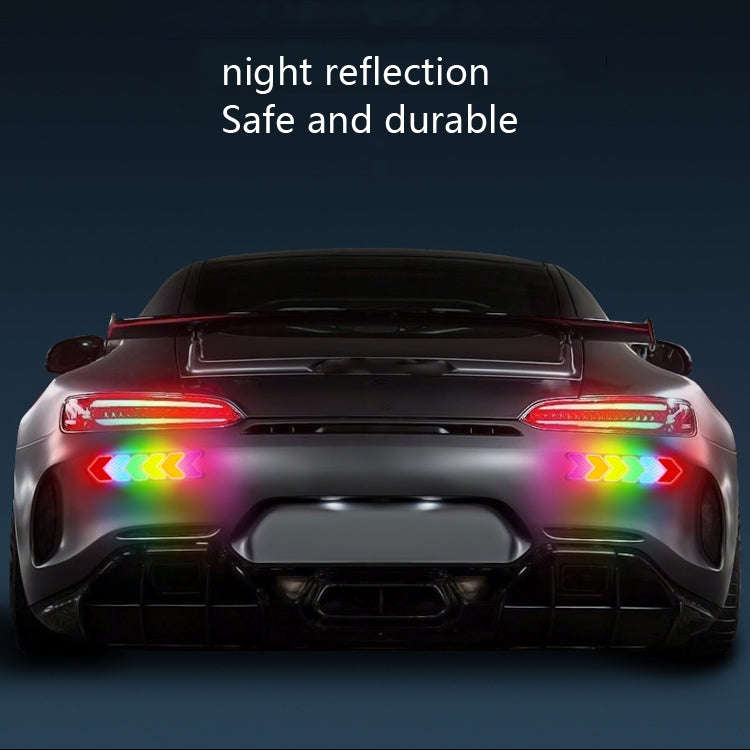 4pcs /Set Car Safety Warning Reflective Anti-Strike Stickers, Color: Epoxy Red