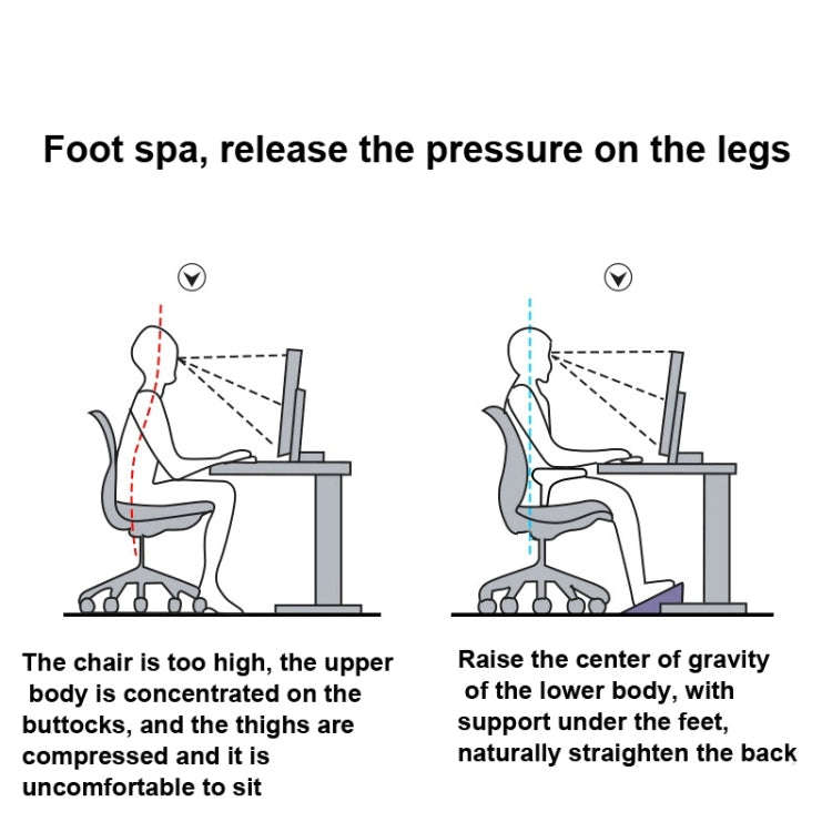 Office Computer Set Up Foot Stool Foot Massage Pedal(Black)