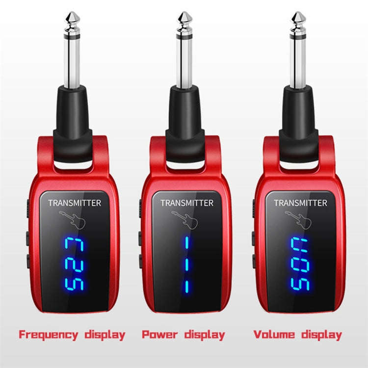 U12DX  6.35mm Jack Wireless Guitar Transmitter Receiver Rechargeable Adapter(Red)