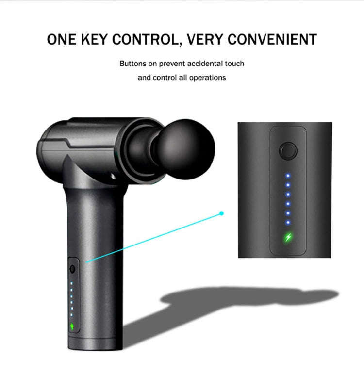 BG-128 6-speed Mini Convenient Massage Gun With 6 Massage Heads,CN Plug(Red)