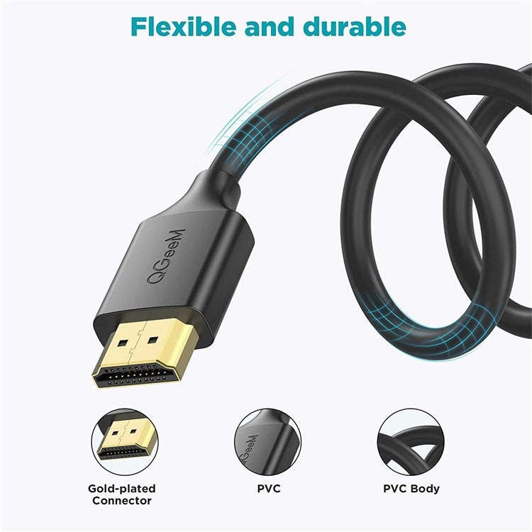 QGeeM QG-AV16 HD TV Blu-Ray Projection HDMI TV Cable Supports 4K, Length: 3 m