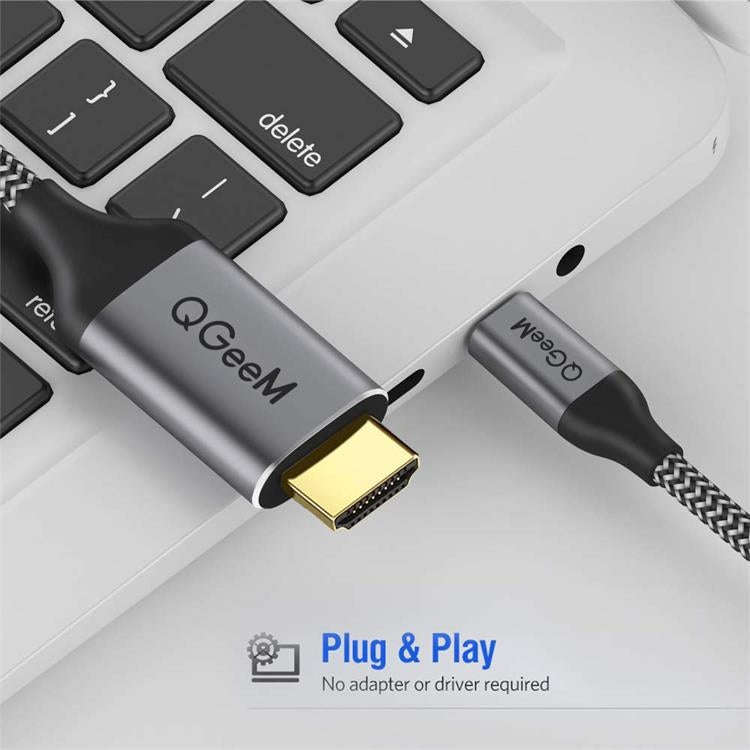 QGeeM QG-UA09 Type-C To HDMI Cable, Length: 3m