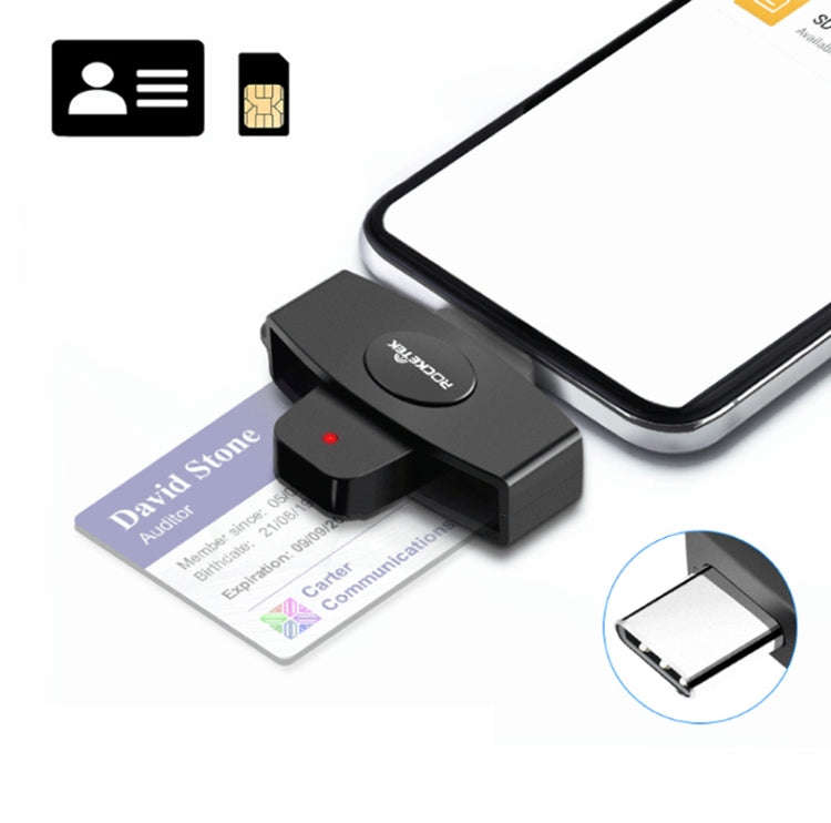 Rocketek CSCR3 Smart CAC Card Reader Type-c Bank Tax Declaration SIM Card/IC Card ID Card Reader(...