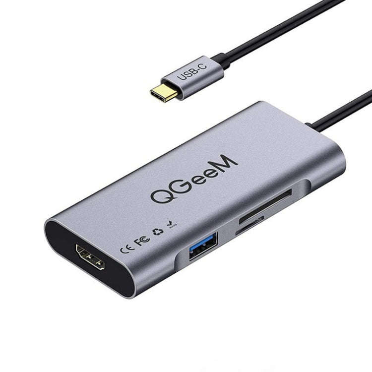QGeeM 7 In 1 Multifunctional USB3.0 TYPE-C Extension HUB Adapter(QG-UH07-3 V1)