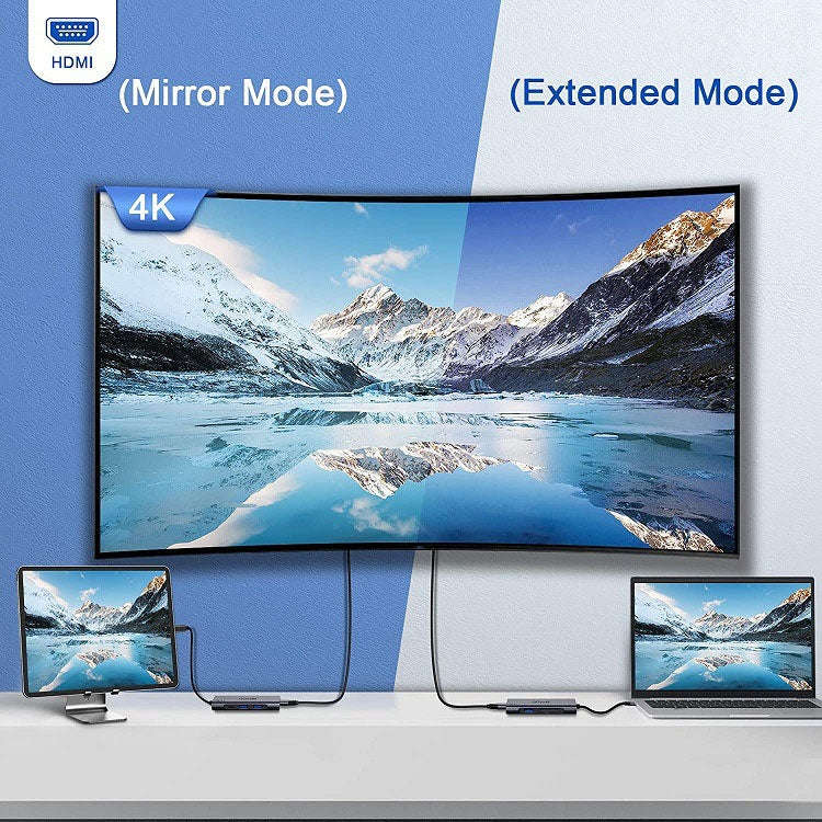 QGeeM 7 In 1 Multifunctional USB3.0 TYPE-C Extension HUB Adapter(QG-UH07-3 V1)