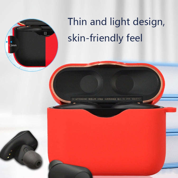 2 PCS Bluetooth Earphone Silicone Protective Cover with Hook For Sony WF-1000XM3(Transparent)