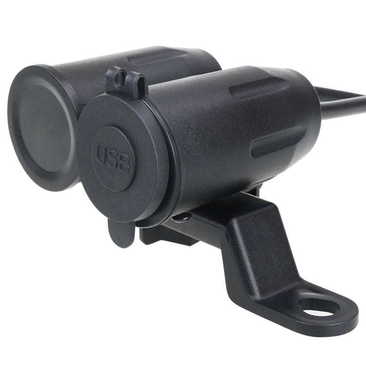 Motorcycle Modified With Bracket Dual USB 3.1A Charging With Temperature Voltage Bracket(Red Light)