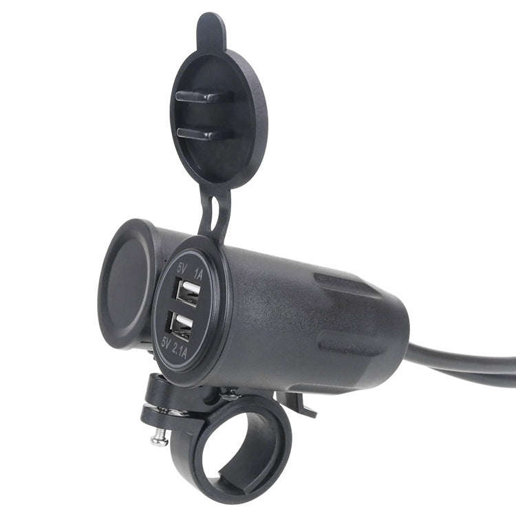 Motorcycle Modified With Bracket Dual USB 3.1A Charging With Temperature Voltage Bracket(Red Light)