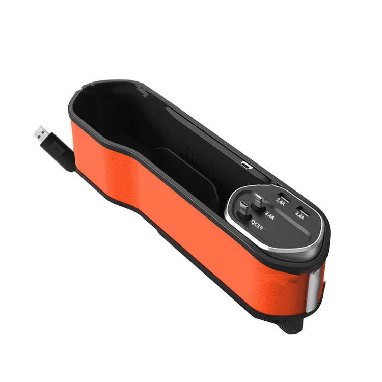 Multifunctional Car Seat Slot Storage Box, Style: USB With Wireless Charge Type