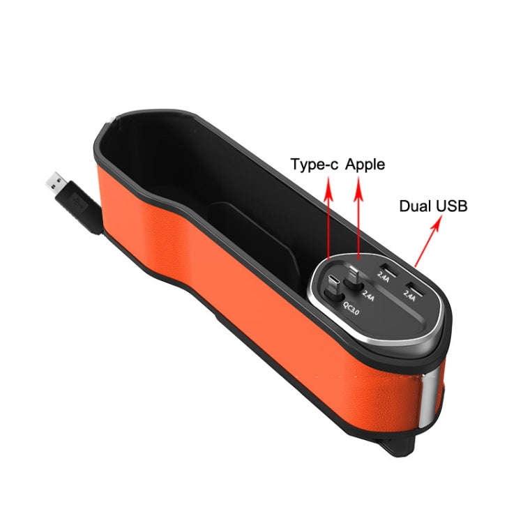 Multifunctional Car Seat Slot Storage Box, Style: USB Without Wireless Charge Type
