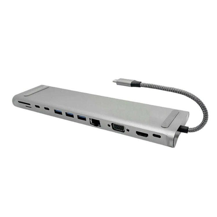 12 In 1 Multifunctional TYPE-C Extension HUB Adapter With Stand Function(THL-282)