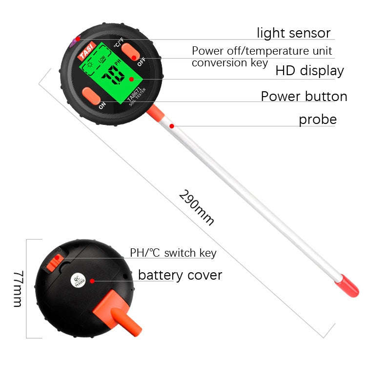 TASI Soil Test Instrument PH Test Pen Home PH Test Instrument, Specification: TA8672