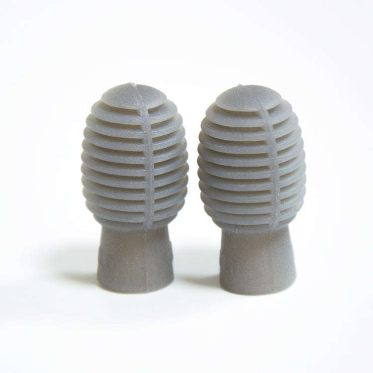 4 PCS / Set Drum Sticks Silicone Head Drum Cover Practice Drums Mute Protective Case(Gray)